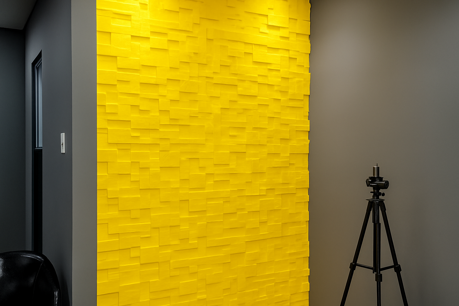 Gesso 3D - Painel Decorativo Amarelo